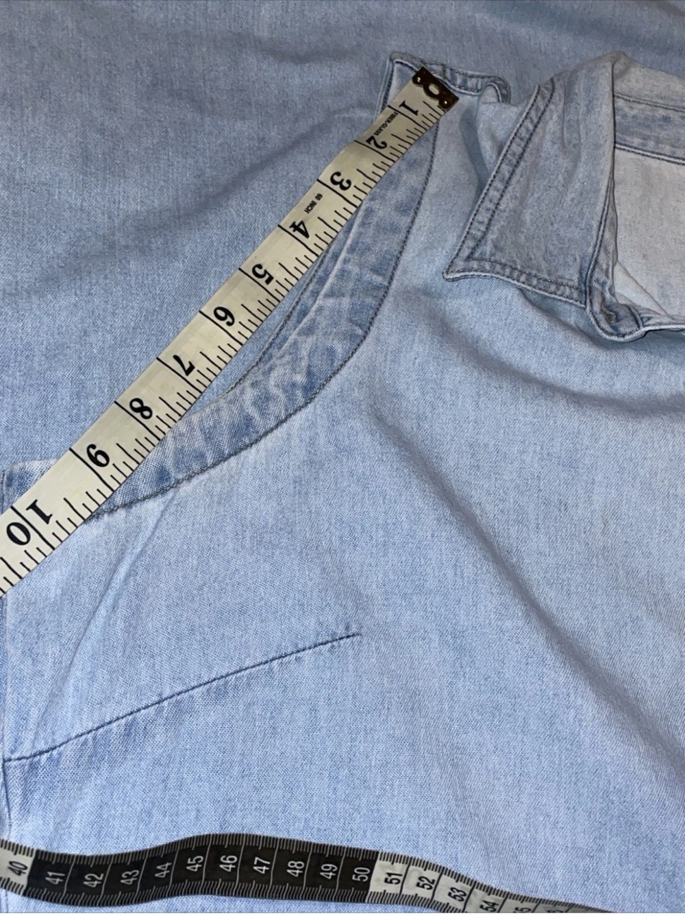 St. John's Bay 14 Light Wash Denim Button-Front Dress - Picture 14 of 15